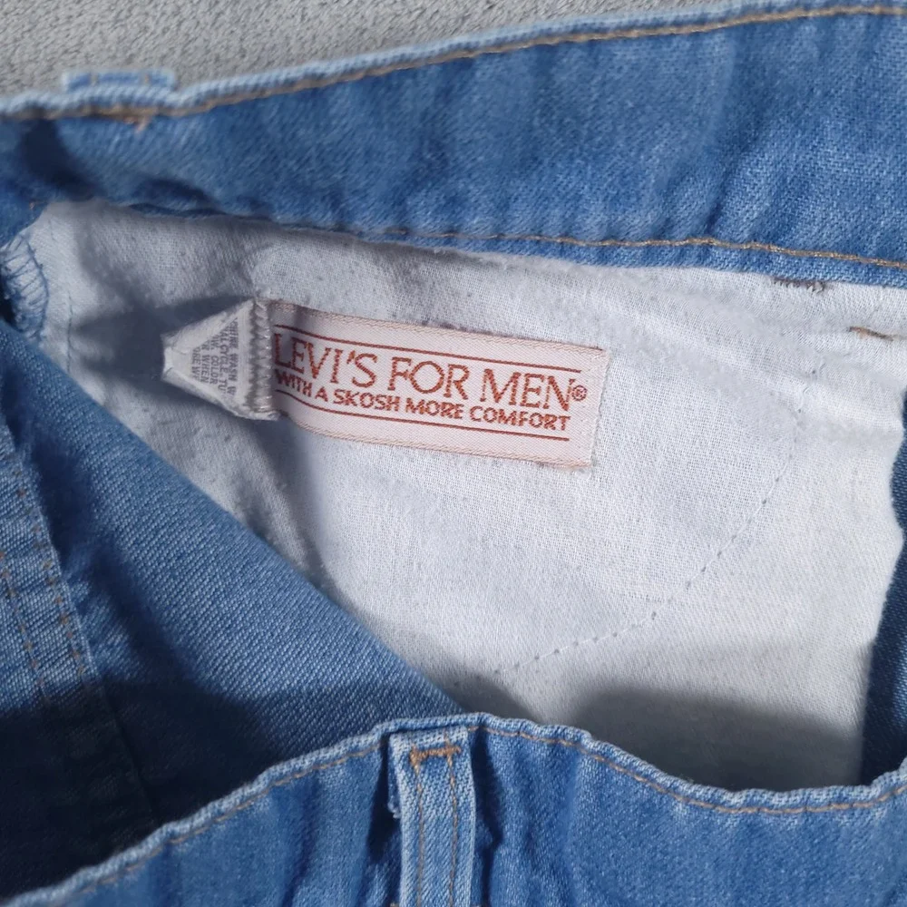 Levi's Jeans Men 34x27 Blue Skosh More Comfort Vintage 80s Orange Tab Straight